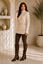 Beige Knitwear Tunic Sweater with Chain Belt Detail - 2