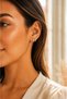 1 Pair of Zircon Stone Mini Hoop Earrings 8 mm Gold Silver Minimal Helix and Lobe Compatible - 2