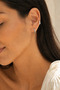 1 Pair of Zircon Stone Mini Hoop Earrings 8 mm Gold Silver Minimal Helix and Lobe Compatible - 3