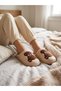 Bear Figured, Beige Color Soft, Plush Winter House Slippers Home Slippers Dowry Slippers - 3