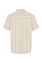 Men's Ecru Striped Resort Collar Short Sleeve Shirt - 3