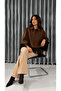 Women's Suede Tasseled Poncho Jacket with Eyelet Studs Detailed Cape Jacket - 2