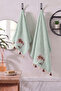 Tasseled and Embroidered Bath Towel Set |   70X140 cm Bath Towel, 50X90 cm Hand-Face-Hair Towel |   100% Cotton Hammam Set |   Dowry Box, Premium Set