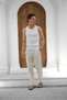 Ecru Men's Lace-Up Hambez Relaxed Cut Sweatpants - 3