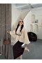 Women's Oversize Comfortable Fit Belted Stand Collar Buttoned Belted Poncho - 2