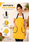 Kitchen Apron Water Repellent Stain Resistant Apron with 2 Pockets Adjustable Buckle Cook Chef Apron for Women Men - 2