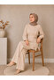 Cotton Buttoned Double Suit with Mobile Belt Beige - 4