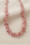 Handmade Strawberry Quartz Broken Stone Special Design Necklace - 5