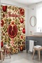 Pomegranate and Embroidered Flowers Patterned Shower Curtain, Bathtub Curtain 175X200Cm - 5