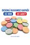 43 mm Patterned Jar Lid 20 Pieces Colorful Checkered Jam Sauce Spice Lid - 2