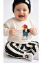 Tedy Teddy Bear Printed Flexible Comfortable Fabric Sweatshirt, Striped Elastic Waist Flexible Fabric Pants and Printed Socks 3-Piece Baby Boy Set - 3