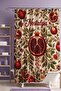 Pomegranate and Embroidered Flowers Patterned Shower Curtain, Bathtub Curtain 175X200Cm - 2