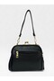 Women's Scholarship 4-Compartment Black Matte Leather Adjustable Cross Strap Soft Faux Leather Shoulder and Crossbody Bag - 4