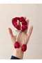 Tulip Figured Satin Fabric 10 cm Bagel Buckle Women's Bun Buckle Hair Accessory - 2