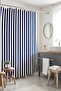 Plain Navy Blue Stripes Patterned Shower Curtain, Bathtub Curtain 175X200Cm - 5