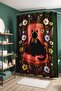 Black Scarf Cat and Flowers Patterned Shower Curtain, Bathtub Curtain 175X200Cm - 4