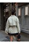 Oversized Buttoned Double-Breasted Trench Coat with Cape - 4