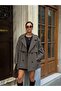 Oversized Buttoned Double-Breasted Trench Coat with Cape - 2