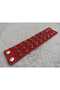 Red Gothic Studded Leather Bracelet - 4