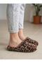 Leopard Patterned Silent Sole House Slippers - 4