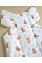 Jr Bunnies Dog Patterned Muslin Stroller Cushion, 100% Cotton, Thinly Filled, Breathable - 4
