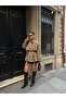 Oversized Buttoned Double-Breasted Trench Coat with Cape - 6