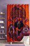 Hippie Flower and Dog Embroidered Patterned Shower Curtain, Bathtub Curtain 175X200Cm - 2