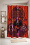 Hippie Flower and Dog Embroidered Patterned Shower Curtain, Bathtub Curtain 175X200Cm