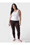 Two Mt Shop Quality Lcw Curve Navy Blue Large Size Women's Leggings with Elastic Waist 2-Pack - 2