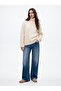 Relaxed Fit Turtleneck Knitwear Cream Sweater