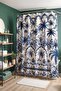 Navy Blue Palms Patterned Shower Curtain, Bathtub Curtain 175X200Cm - 4