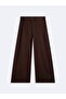 Flowy Wide-Legged Brown Trousers - 3