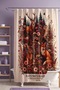 Natural Forest Themed Patterned Shower Curtain, Bathtub Curtain 175X200Cm - 3