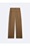 Relaxed Fit Tencel Pleated Brown Trousers - 4