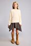 Checkered Elastic Waist Asymmetrical Mini Skirt for Girls I5550A826Wn - 3