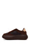 Women's Brown Lace-Up Thick Sole Sneaker Af168002Sk - 3