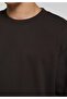 Relaxed Fit Round Neck Plain Men's Brown Sweatshirt - 4