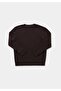 Relaxed Fit Round Neck Plain Men's Brown Sweatshirt - 5