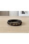 Trevano Tigerline Black Leather Men's Bracelet - Tiger Eye Row Design - 3