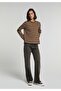 Regular Fit Round Neck Women's Light Brown Long Sleeve T-Shirt - 3