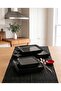 6 Pieces 23 cm Black Square Serving Plate Unbreakable Melamine Dinner Plate Appetizer Plate (23 X 23 cm)