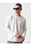 Özmarka New Season Ecru Crew Neck Men's Sweatshirt