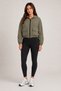 Women's Khaki, Crinkle Fabric, Hooded, Zippered, Water and Wind Resistant Crop Raincoat - 3