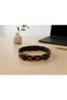 Delsorin Flame Black Leather Men's Bracelet - Thick Orange Black Braided - 3