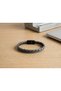 Vercelli Ash Gray Leather Men's Bracelet - Single Row Weave Minimal Design - 2