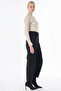 High Waist Suede Trousers Black - 5