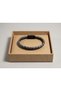 Vercelli Ash Gray Leather Men's Bracelet - Single Row Weave Minimal Design - 3