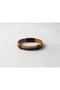 Dravello Ochre Navy Blue Mustard Leather Men's Bracelet - Double Color Weave Detail - 3