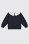 Baby Girl Collared Navy Blue Sweatshirt - 2