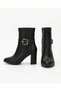 Women's Leather-Look Heeled Ankle-Length Buckle Stylish Daily Boots